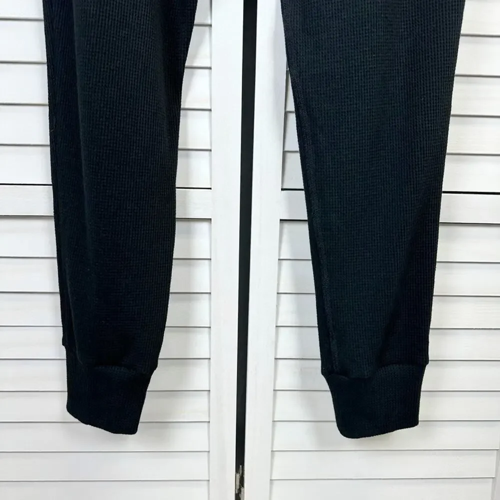 New Twenty Montreal Black Everest Thermal Joggers Waffle Knit Pants Mens Size XL